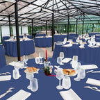 32 Pack Navy Blue Plastic Tablecloth for Round Tables, Premium Decorative Navy Blue Disposable Table Cloths for Parties, Navy Round Party Table Cover for Birthday Wedding Banquet Event, 84 Inch - Image 7