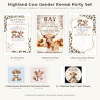 Baby Highland Cow Gender Reveal Farm Party Supplies 56 Piece Set - Image 3