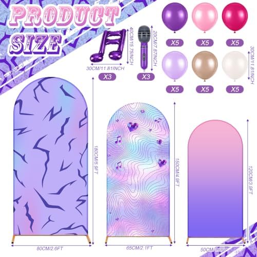 Foilswirl 34 Pcs Kpop Party Decor 4/5/6ft Spandex Kpop Arch Backdrop Cover - Image 3