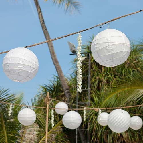 40 Pack 6 Inch White Paper Lanterns, Chinese Japanese Hanging Lanterns - Image 3