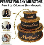 Anderson's Black & Gold Personalized Pop-Out Cake, Life-Size Surprise Prop for Graduation, Retirement, Birthday, Engagement, Corporate Events – Custom Name, DIY Kit, Photo-Ready Reveal - Image 4