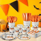 Dandat 350 Pcs Baby Shower Set, Boo, Orange - Image 2