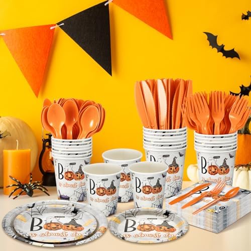 Dandat 350 Pcs Baby Shower Set, Boo, Orange - Image 2