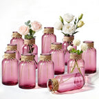 12Pcs Mason Jars for Centerpiece Glass Flower Bud Vase Purple Vases by Unknown