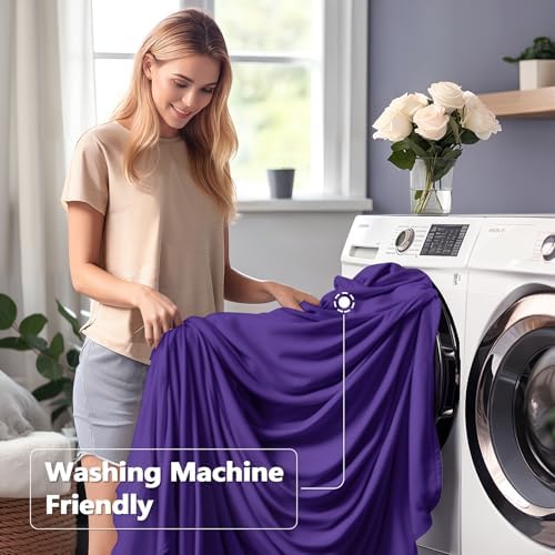 Wish Care 6 Pack Dark Purple Spandex Table Clothes for 6 Foot Rectangle Tables, 6FT Wrinkle Free Fitted Tablecloths Ruffles Design Table Cover for Party, Banquet, Wedding and Events - Image 4