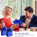 Qilery 50 Pcs Wedding Paper Gift Bags Bulk with Tissue Paper Small Gift Bags with Handle and Tags for Birthday Wedding 4th of July Party Business(Dark Blue,4.7 x 2.4 x 3.9'') - Image 5