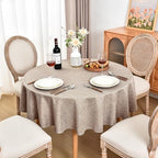 Fitable 6 Pack Nature Linen Round Tablecloths 90 Inch for 36"-72" Tables - Image 3