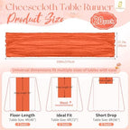 Showgeous 20 Pack Orange Cheesecloth Table Runner, 17 x 108 Inches - Image 2