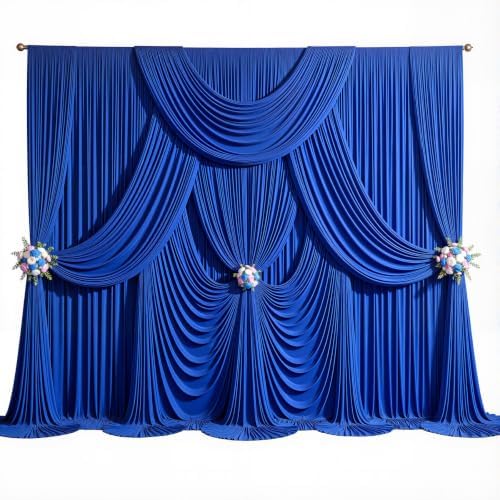 10ft x 10ft Royal Blue Backdrop Curtains, 2 Panels Drapes for Backdrop - Image 6