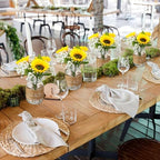 43 Pcs/ 6 Set Sunflower Mason Jar Table Centerpiece Mason Jar Vases - Image 4