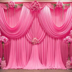 40x10FT Hot Pink Backdrop Curtains for Wedding Parties, Wrinkle Free Polyester Photography Backdrop Drapes for Wedding Baby Shower Birthday Parties Stage Background Stand Decorations 4x10ft,10 Panels - Image 5