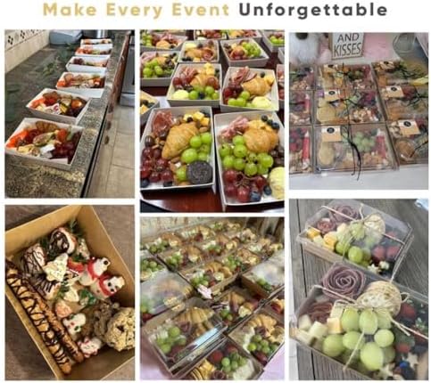 50 Pack 7x5in Charcuterie Board Boxes with Clear Lids, Paper Containers - Image 7