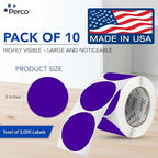 Perco Purple Perforated Round Circle Dot Sticker 3-Inch Labels — 10 Rolls, 5,000 Stickers - Creative Branding, Category Labels & Themed Packaging - Made in USA - Image 2