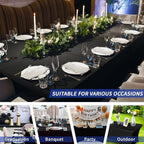 Fixwal 12 Pack 6FT Black Tablecloth Rectangle Spandex Fitted Table Cover - Image 6