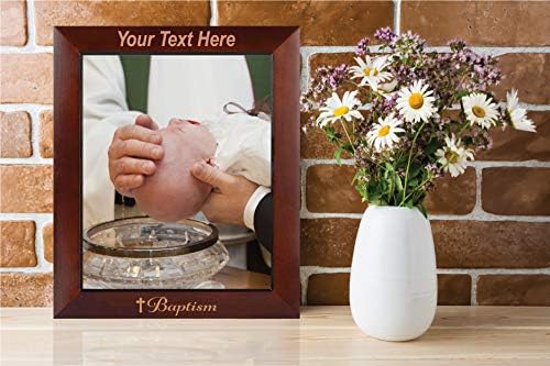 PersonalizationStreet - Religion Occasions: Baptism Personalized 5" x 7" Vertical Dark Walnut Wood Photo Frame with Free Custom Engraving, Shipping and Photo Print of Your Special Photograph - Image 4
