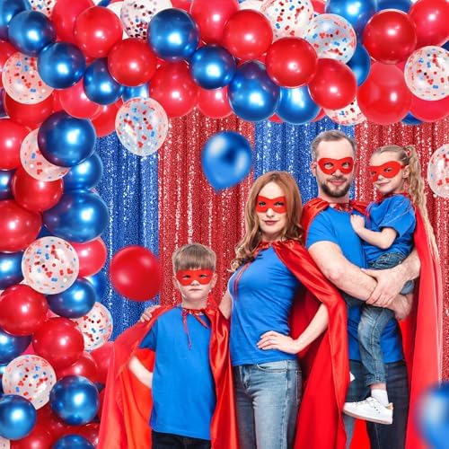 SmoothNovelty 137 Pcs Red White Blue Balloons Arch Kit Backdrop Red Blue - Image 5