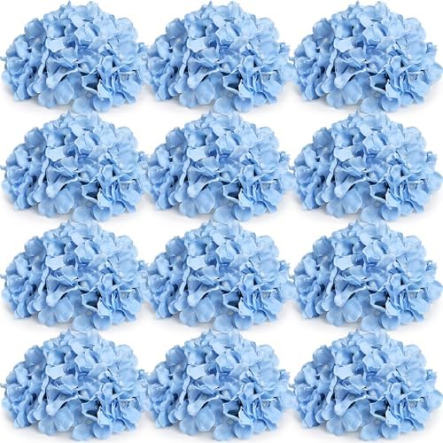 Light Blue Hydrangea Flower Balls for Centerpieces - 12 PCS by DIYDOFUN