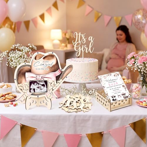 Chunful 64 Pcs Cowgirl Baby Shower Party Decorations Guest Book Alternative - Image 4
