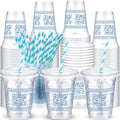 Jingmore 50 Pack 12 oz Cielito Lindo Plastic Cups, Classic, Lake Blue by Jingmore