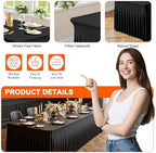 2 Pack Black Spandex Table Cloths for 6FT Rectangle Tables, Elastic Fitted Stretch Tablecloth 30x72 Inch, Wrinkle Free Black Table Cover Skirt for Banquet, Wedding, Baby Shower & Parties - Image 3