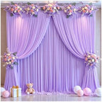 50x10ft Purple Backdrop Curtain for Parties Lavender Wrinkle Free Fabric Backdrop Curtain Wedding Photo Backdrop Drapes for Girls Baby Shower Bridal Shower Photography Lilac Back Drop 10 Panels 5x10FT - Image 2
