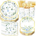 400 Pcs Sage Green Plate and Napkin Party Supplies, Blue, Chic by Sunnychicc