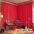 32ftx10ft Wrinkle Free Red Backdrop Curtain - 10 Feet Photography Backdrop Drapes, Silky Polyester Back Drop Cloth for Wedding Baby Shower Balloon Arch Background - Image 6