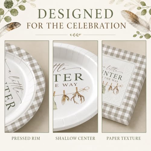 40 Guests Hunting Baby Shower Plates and Napkins Set, Little Hunter - Image 4