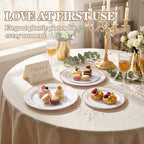 I00000 102 Pcs Gold Plastic Plates, Premium Disposable Gold Plates - Image 6