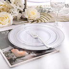 I00000 60 Pcs Silver Plastic Plates, Premium Silver Disposable Plates - Image 3