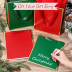 Yeaqee 50 Pcs Metallic Paepr Gift Bags Bulk with Handles,Red Green - Image 4