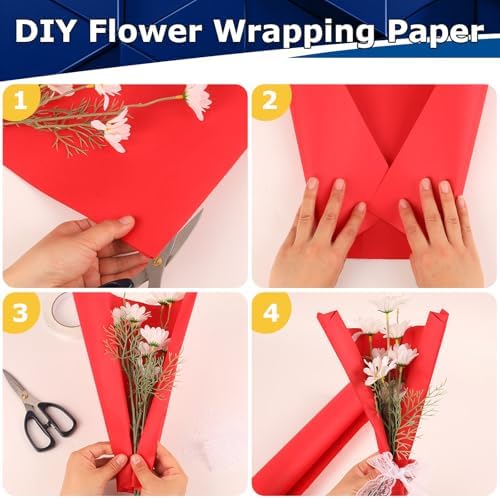 Vanhench Red Wrapping Paper 36" x 2400" (200'), Kraft Paper Roll for Bouquet Flower Wrapping, Art Crafts, Wedding, Birthday, Baby Shower,Mothers Day Gifts, Color Valentines Wrapping Paper - Image 5