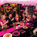 Funnymoom 452 Pcs Hot Pink and Black Party Decoration Supply for 50 Guest - Image 6