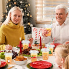 FoldTier 60 Set Christmas Cups 14 oz with Lids Straws Red Green - Image 4