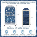 Serencatcher 7.2ft 6ft Denim & Diamonds Party Arch Backdrop Cover 2pcs - Image 2