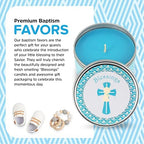 Premium Baptism Favors for Boys| Unique Christening Favors with Soy Wax Candle | First Communion Favors | Christian Party Favors Gift Set for Guests | 6-Pack Blessings Candle Set - Image 2