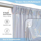 10x10ft Shimmer Silver Sequin Backdrop Curtain for Parties-2 Panels 5x10ft Thick Wrinkle Free Glitter Coloful Backdrop Drapes Photo Back Drop Curtains for Wedding Birthday Photography Background Cloth - Image 5