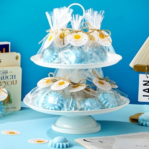 Demissle 40 Pcs Sunflower Soap Here Comes The Son Baby Shower Favor, Blue - Image 6