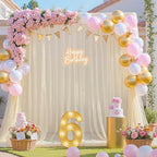10ft x 15ft Champagne Tulle Backdrop Curtain for Parties Sheer Fabric Backdrop Curtains for Wedding Baby Shower Bridal Shower Birthday Photo Backdrop Drapes Background Decorations 2 Panels 5ft x 15ft - Image 3