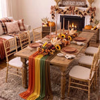 12 Pcs Thanksgiving Fall Party Decorations Boho Table Runner - Image 3