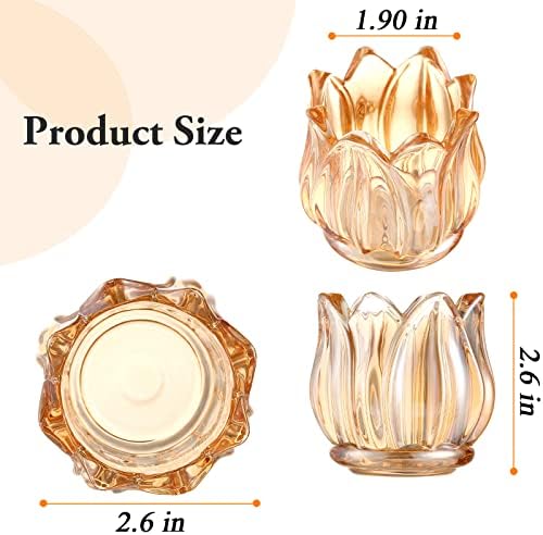GOLDEAL 12Pcs Gold Votive Candle Holders, Thick Glass Tea Light Candle Holder Bulk, Tealight Candle Jars for Wedding Table Decor, Party Supplies, Bridal Shower Decorations, Centerpieces for Tables - Image 4