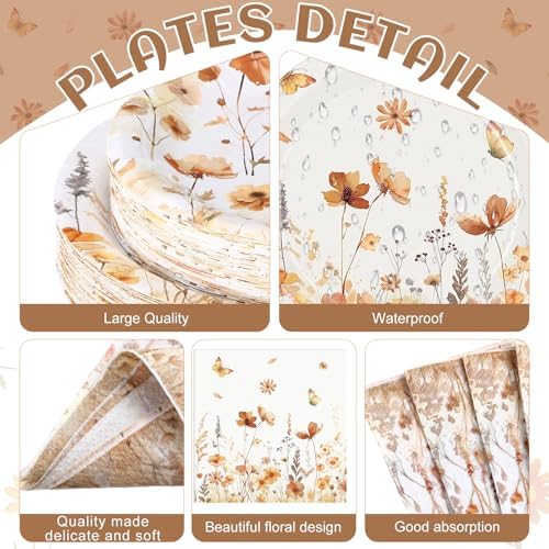 Funnymoom 452 Pcs Fall Wildflower Party Decoration Supplies for 50 Guests - Image 3