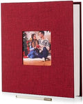 HoneyTolly Large Photo Album Self Adhesive, DIY Scrapbook Album for 3x5 4x6 8x10 Pictures, 60 Pages Linen Cover Memory Book, Ideal Gift for Family Wedding Baby Christmas Anniversary(Red) by HoneyTolly