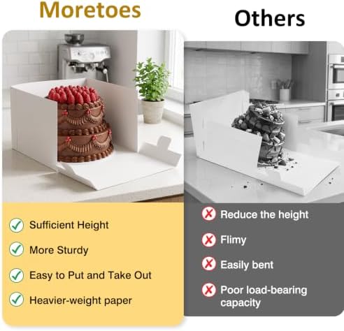Moretoes 30pcs 12x12x8in Tall Cake Boxes, Bakery Carrier with Large Window - Image 3