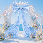 Baby Blue Large Bows for Backdrop Giant Bows Birthday Party Decorations Large Giant Bow Decor for Wedding Baby Shower Birthday Photo Booth Arch Wall Decor 47"x24" - Image 2