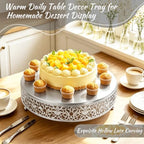 Cake Stand, Metal Round Cupcake Dessert Stand Cake Display Holder Cookies Fruit Serving Tray Decor for Wedding Party Birthday Baby Showers Anniversary (16 in, Matte Silver) - Image 6