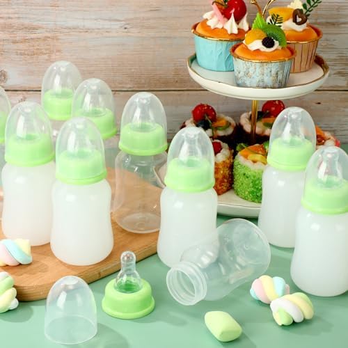 SiliFine 30 Pcs Baby Shower Favor Party Bottle Chug Game, Green - Image 3