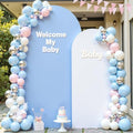 Blue and White Arch Cover Set of 2 Spandex 7.2 and 6ft Arch Backdrop Cover Wedding Arch Stand Covers for Baby Shower Boy Birthday Party Bridal Shower Banquet Photo Background Decorations by Suppromo
