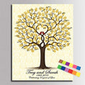 Personalized Wedding Guest Book Tree with Heart Fingerprints Signature Guestbook with Ink Pads DIY Canvas Sign-in Attendance for Wedding Anniversary -60x80cm by Unknown