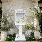 Audio Guest Book Phone Booth Stand with Wheels, Romantic Metal Audio Guestbook Telephone Booth for Wedding Birthdays Party Graduation Baby Shower Retirement Special Occasions Decoration - Image 6